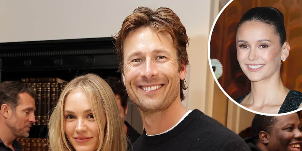 Glen Powell and Rumored Girlfriend Michelle Randolph Reunite With His Ex Nina Dobrev in New Photo